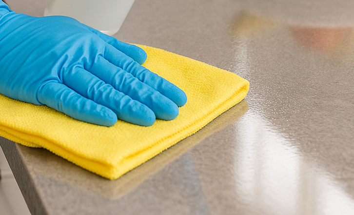 cleaning kitchen counter